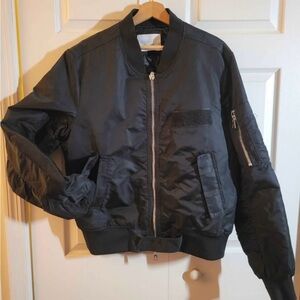Eleven Paris Dark Bomber Jacket with Zip Details